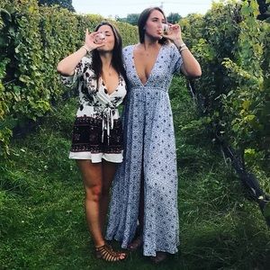 Maxi dress with built in shorts